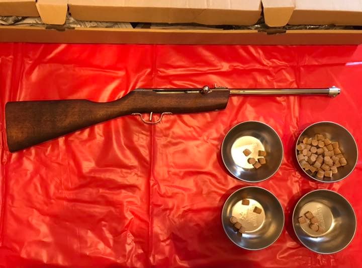 美品 射的コルク銃 ナカヤシルバー