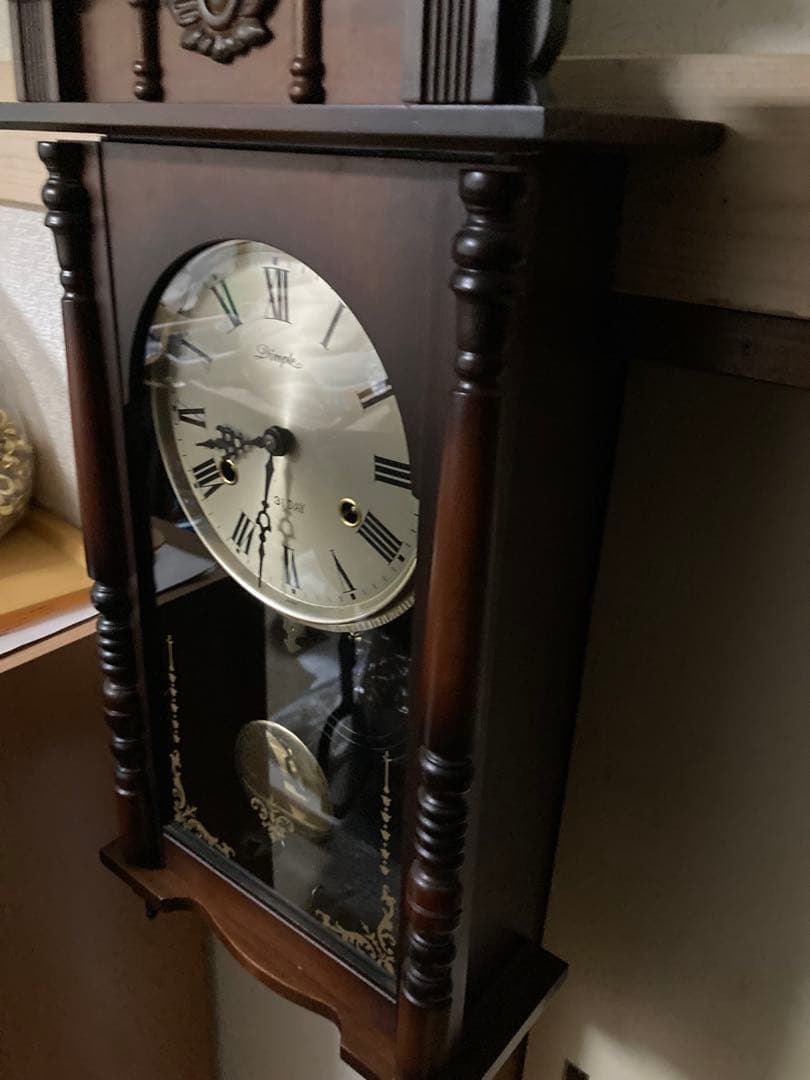 Dimple ドイツ製31 DAY アンティーク柱時計 稼働中