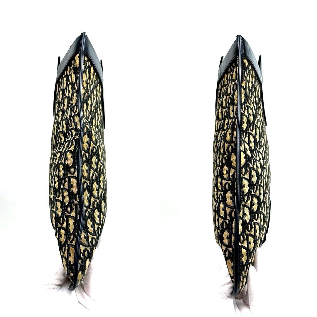 【美品】ディオール　ハンドバッグ　2way　トロッター　総柄　キャンバス　レザー