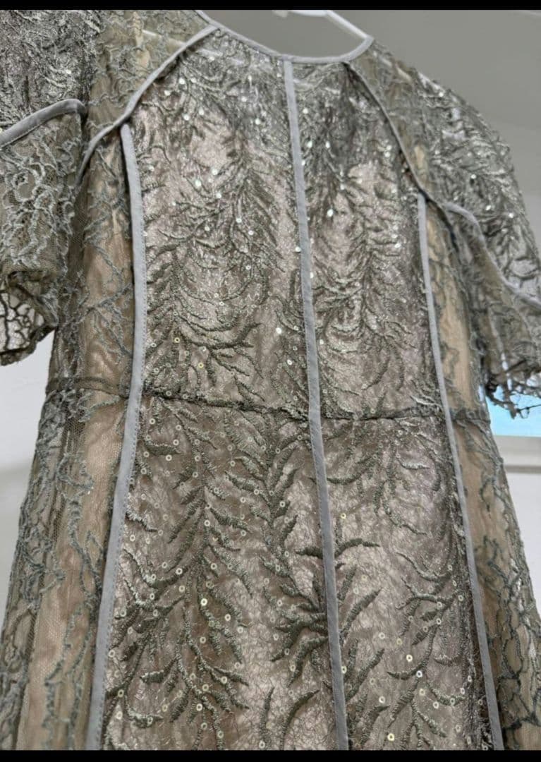 FRAY I.D リーフレースパイピングドレス