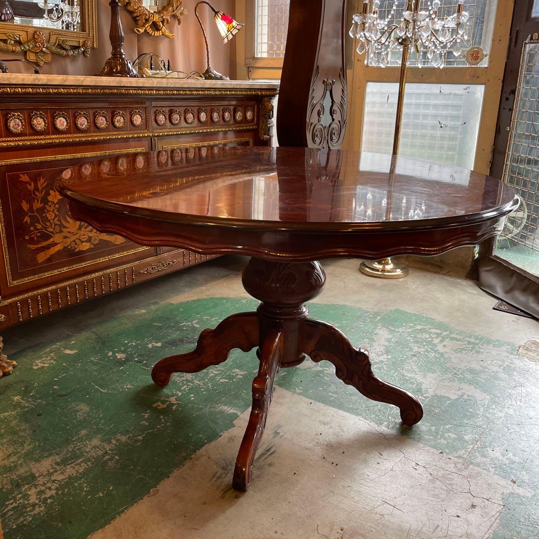 最終お値下げ‼︎ イタリア製・象嵌模様・ 丸テーブル