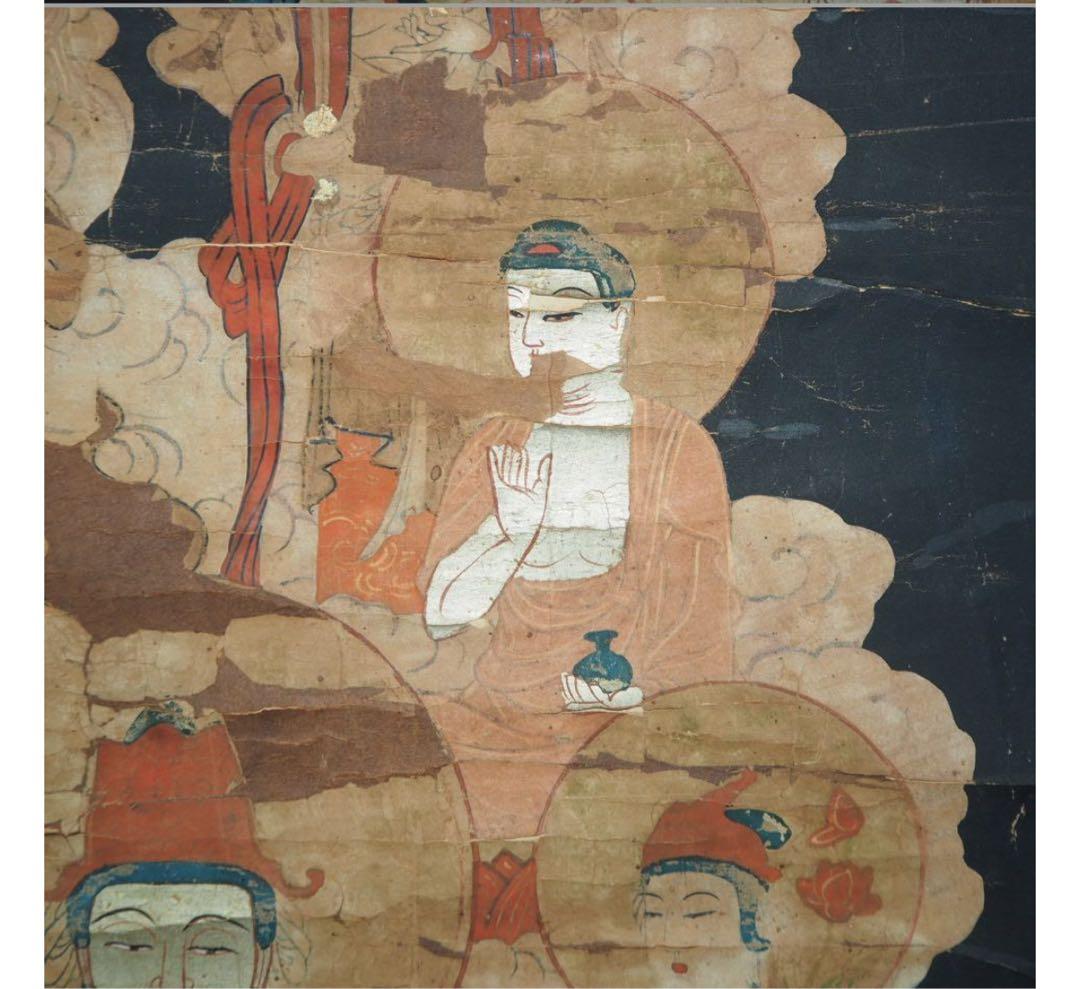 送料無料 古仏画 密蔵院住職『桜井弘夫』蔵 江戸時代 紙本肉筆