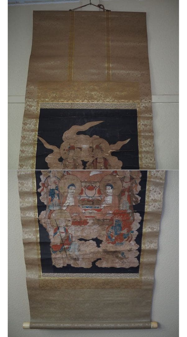 送料無料 古仏画 密蔵院住職『桜井弘夫』蔵 江戸時代 紙本肉筆