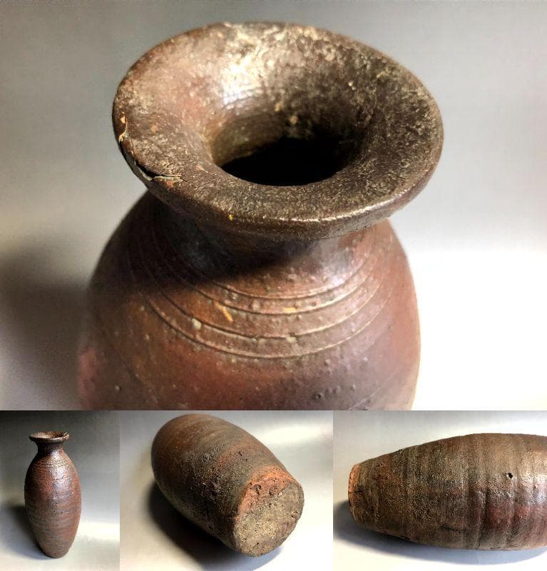 徳利□琉球南蛮焼花生 荒磯 鬼ノ腕徳利(タワカサー) 壺屋焼 花瓶古