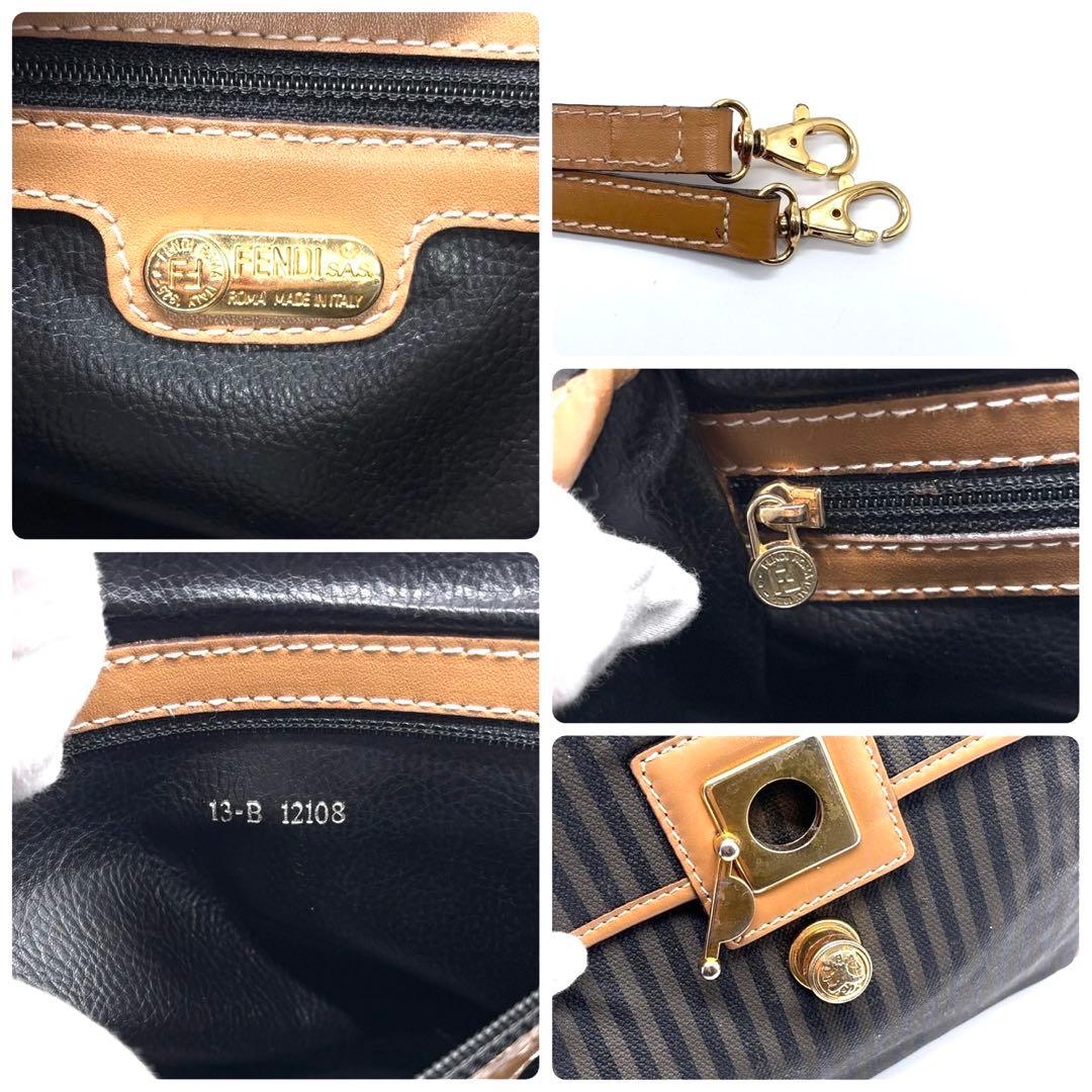 美品　フェンディ　ペカン柄　ハンドバッグ 2way ショルダー　ゴールド金具