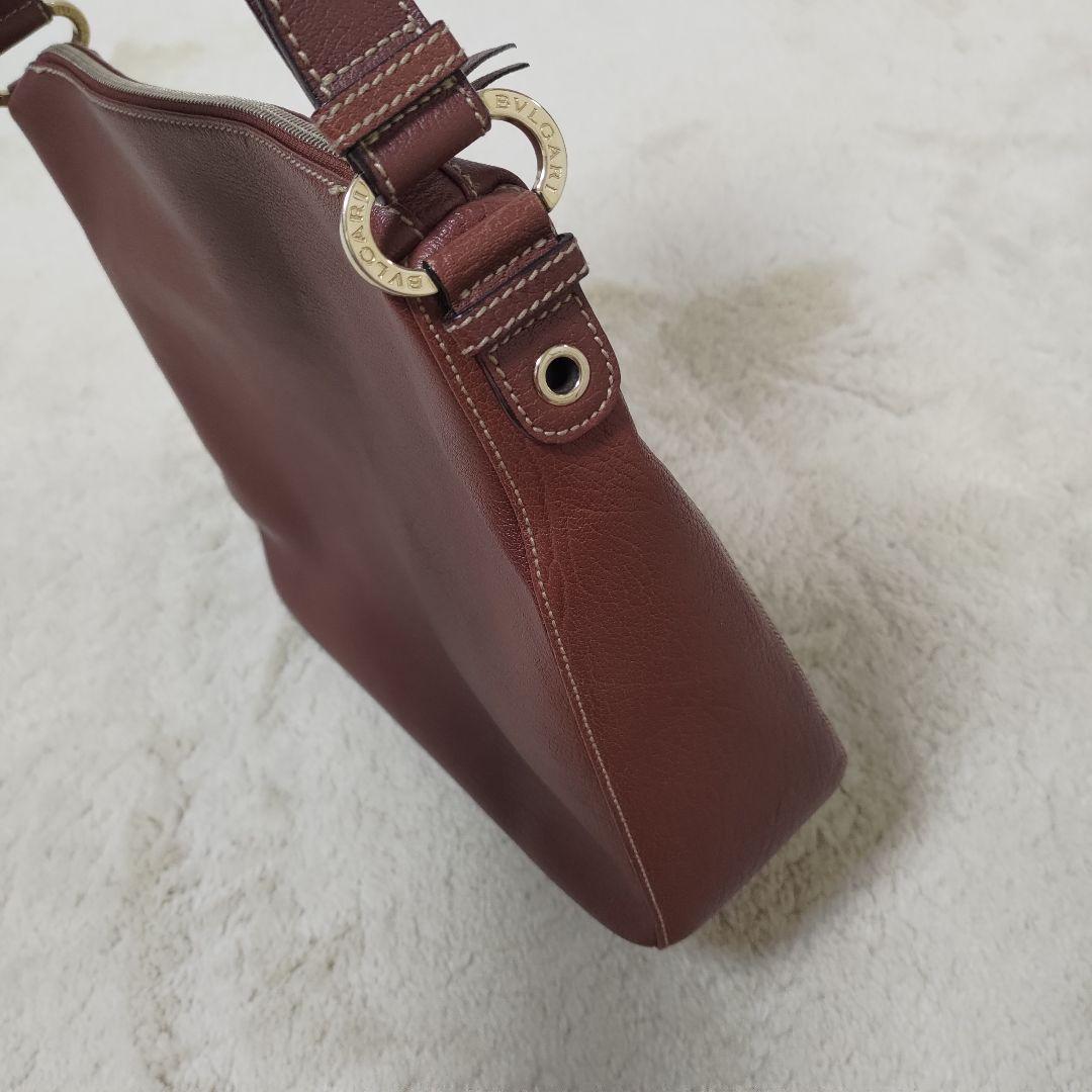 BVLGARI ABELEL オールレザー ブラウン ワンショルダーバッグ