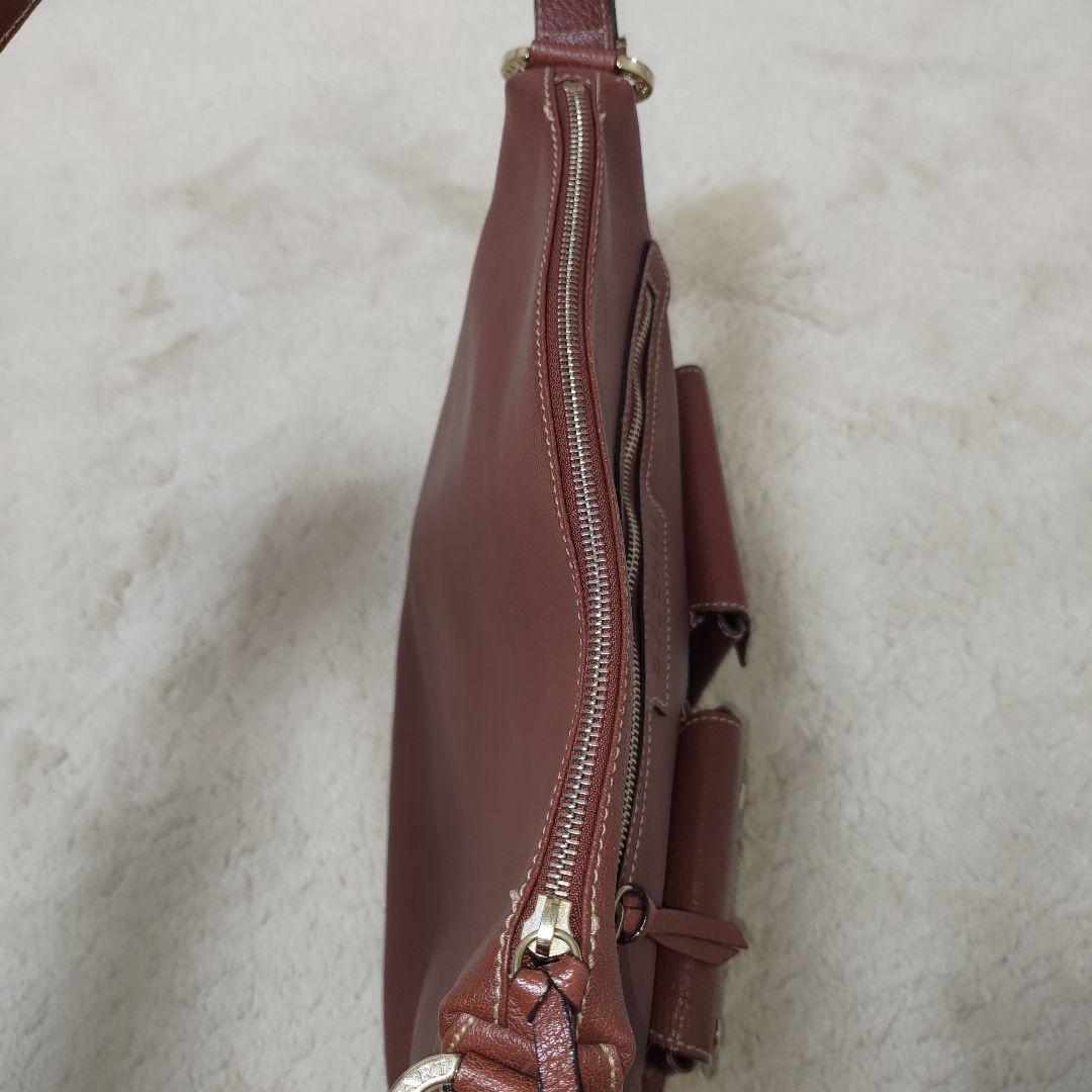 BVLGARI ABELEL オールレザー ブラウン ワンショルダーバッグ