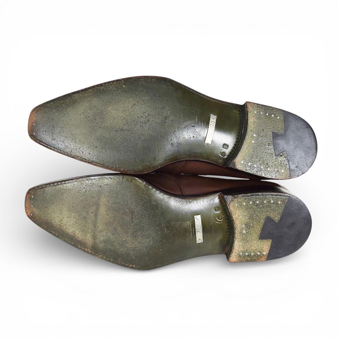 希少レーベル|ヤンコ|プレーントゥ|シューツリー付き|6|茶|i1763