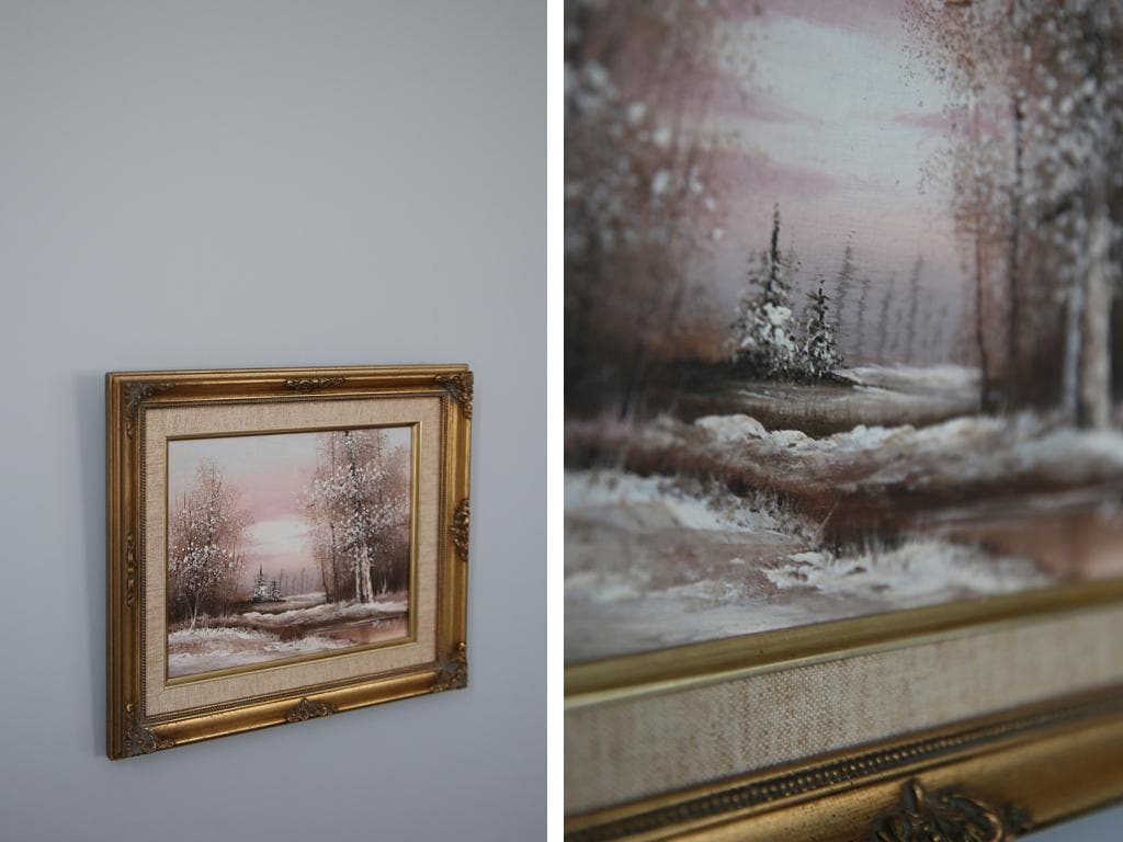 英国アンティークサイン入り肉筆絵画/風景画/油絵/西洋額絵/油彩(79-87-1