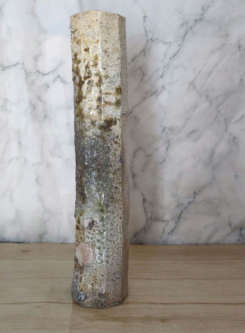 新 歓嗣　伊賀懸　花入　茶道具　掛け花入れ