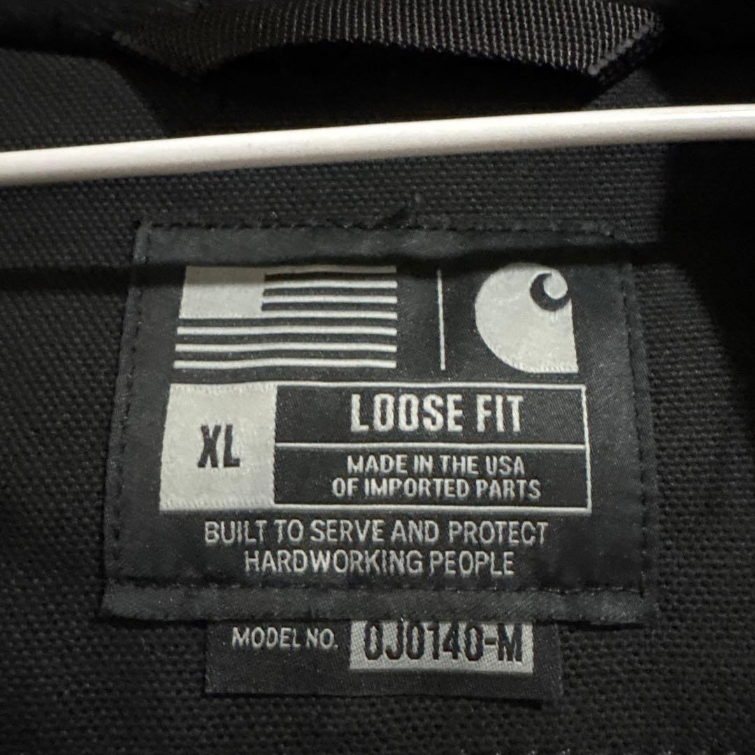 カーハート ダックキルティングフードジャケットアクティブジャケット　ブラック