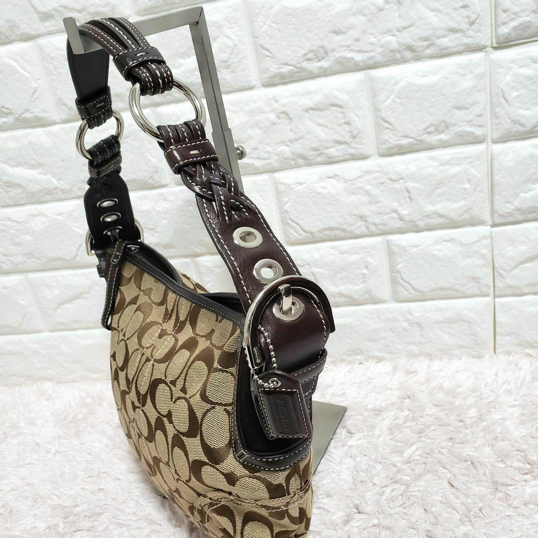 COACH ホーボーシグネチャー 編み込みワンショルダーハンドバッグ 美品