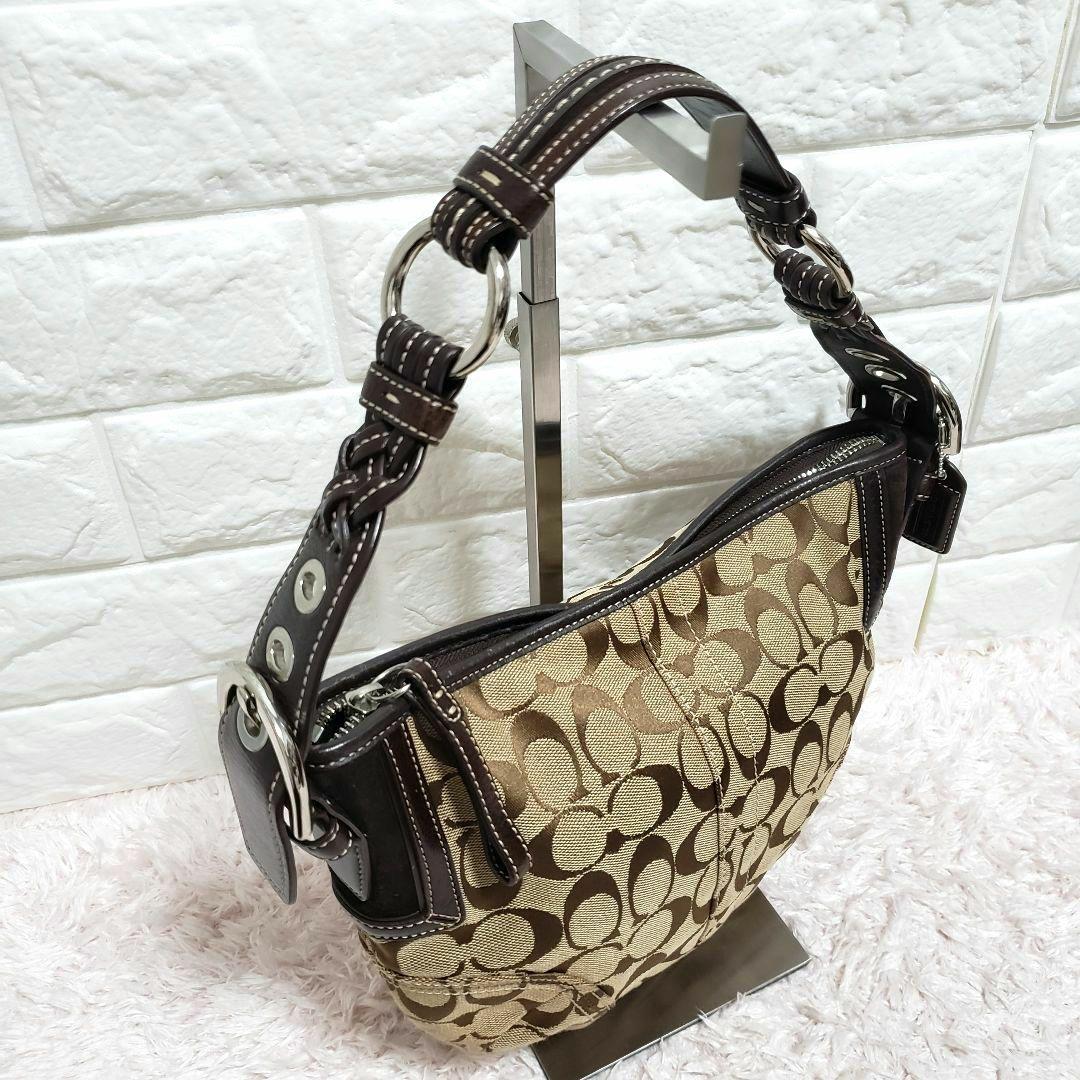 COACH ホーボーシグネチャー 編み込みワンショルダーハンドバッグ 美品