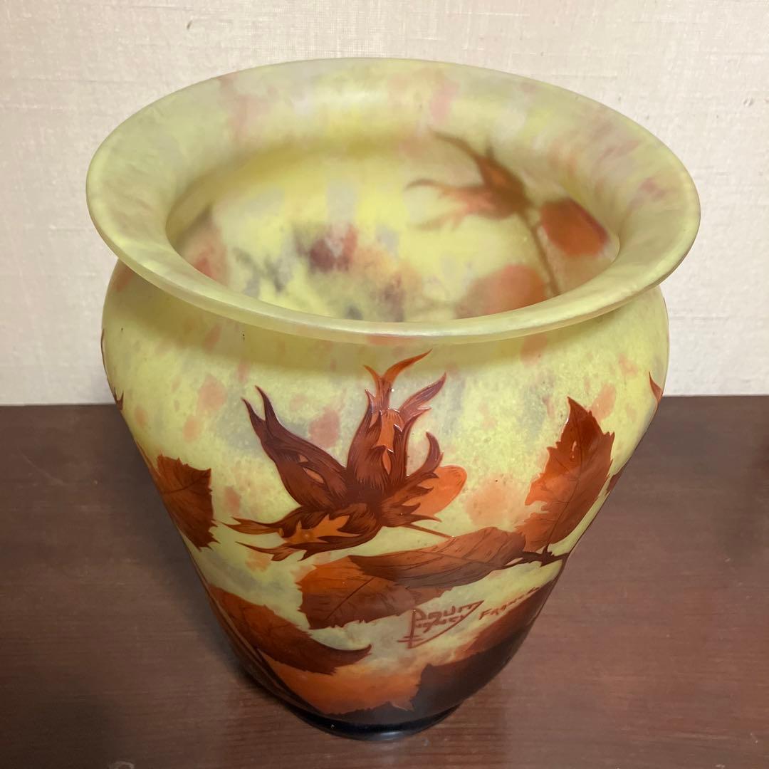 ドームナンシー 花瓶 枯れ葉文 アール・ヌーヴォー ドームナンシー