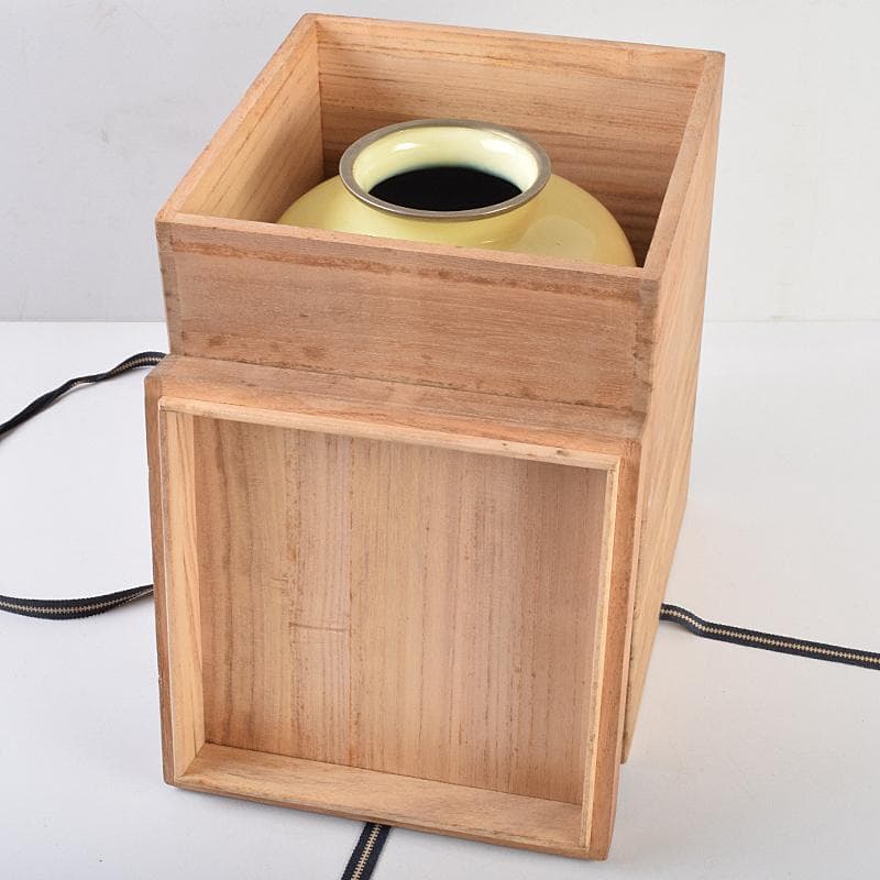 七宝焼　四君子文　花瓶　時代箱付　D　R9122B