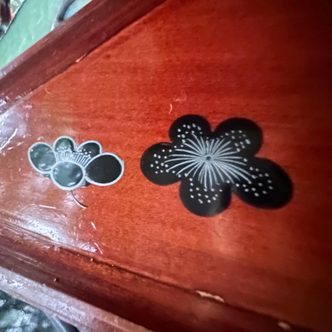 2213様感謝‼️総欅JAPAN蒔絵梅六点大名道具絵替り組子野弁当三対