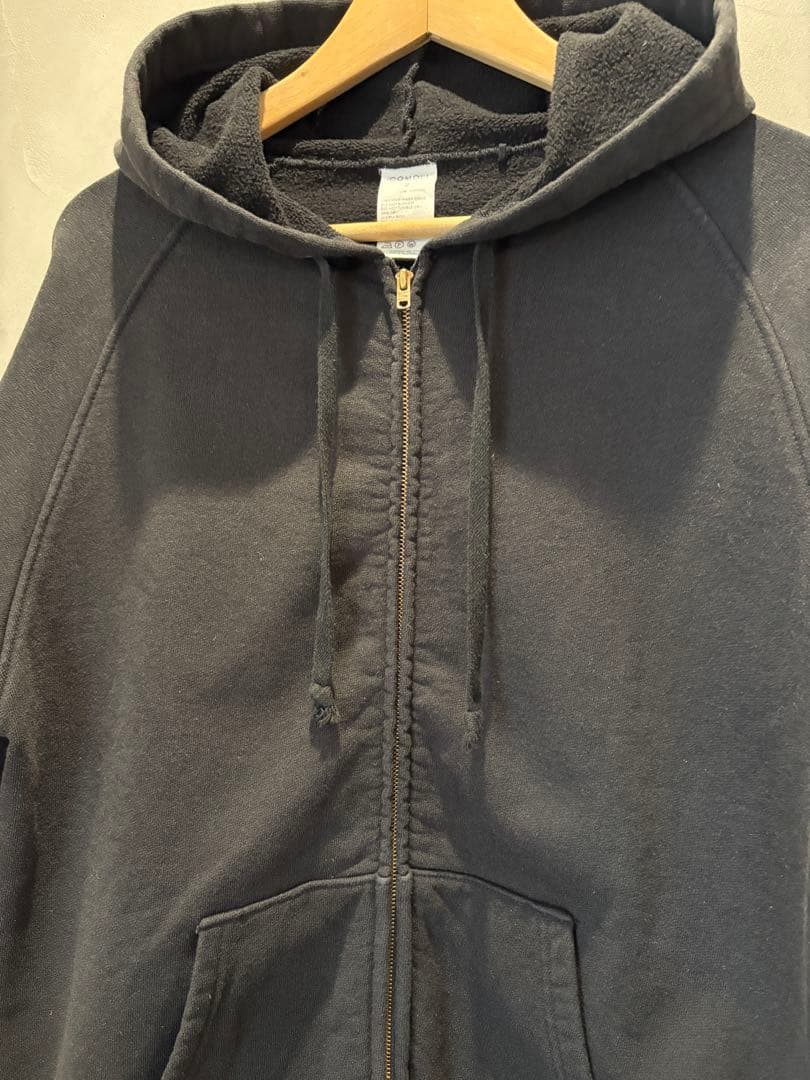 COMOLI コットン裏毛 ジップパーカ24SS/2 FADE BLACK