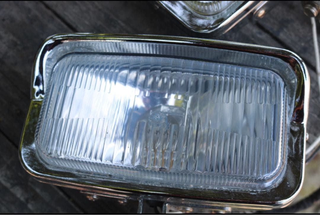 スクエア ヘッドライト 2連 チョッパースタイル カスタムバイク 単品