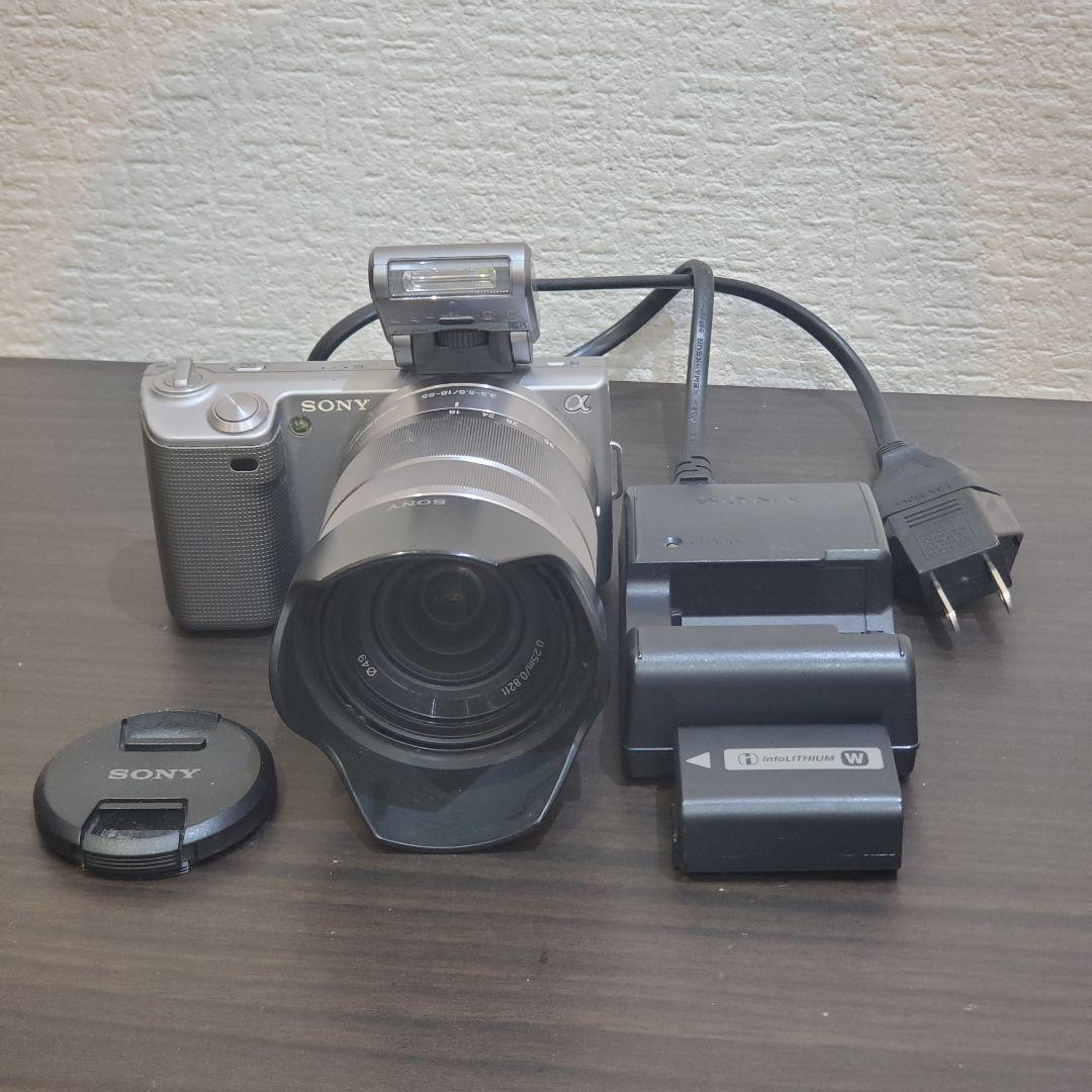 ソニー SONY NEX-5 ミラーレス デジタルー眼 カメラ フラッシュ付き