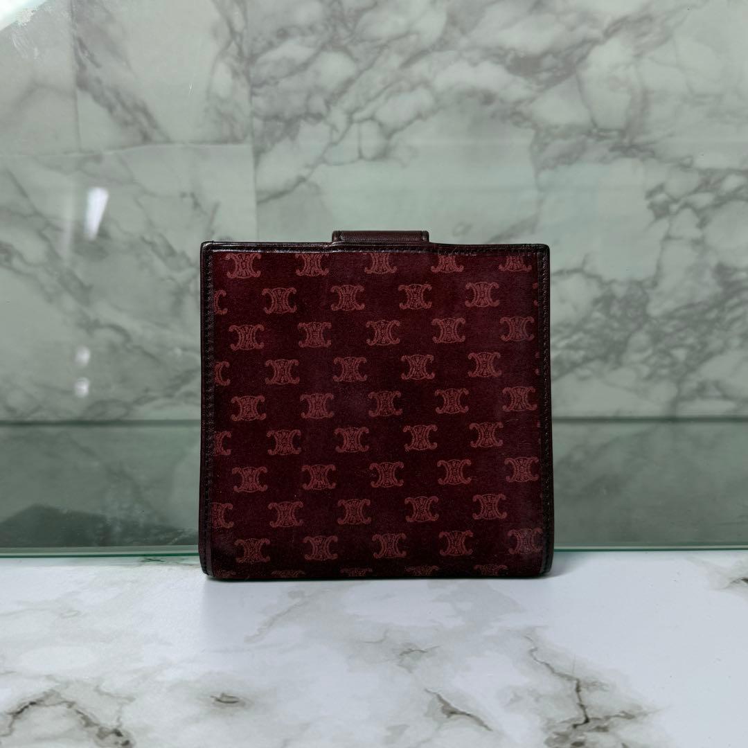 90s CELINE セリーヌ 二つ折り財布 スウェード マカダム コンパクト