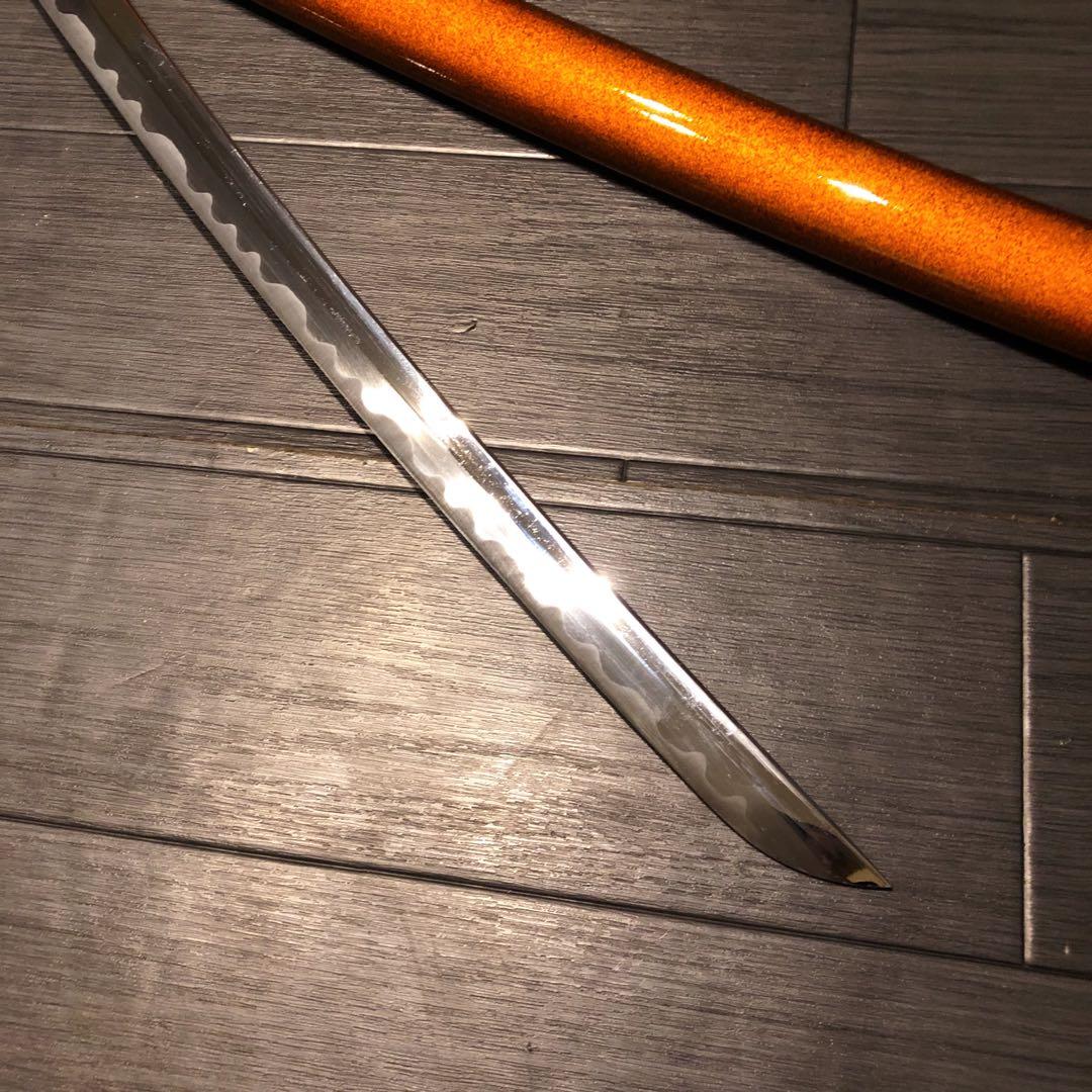 高級模造刀　居合刀　太刀　本研波刃　籐巻拵え　 刃長