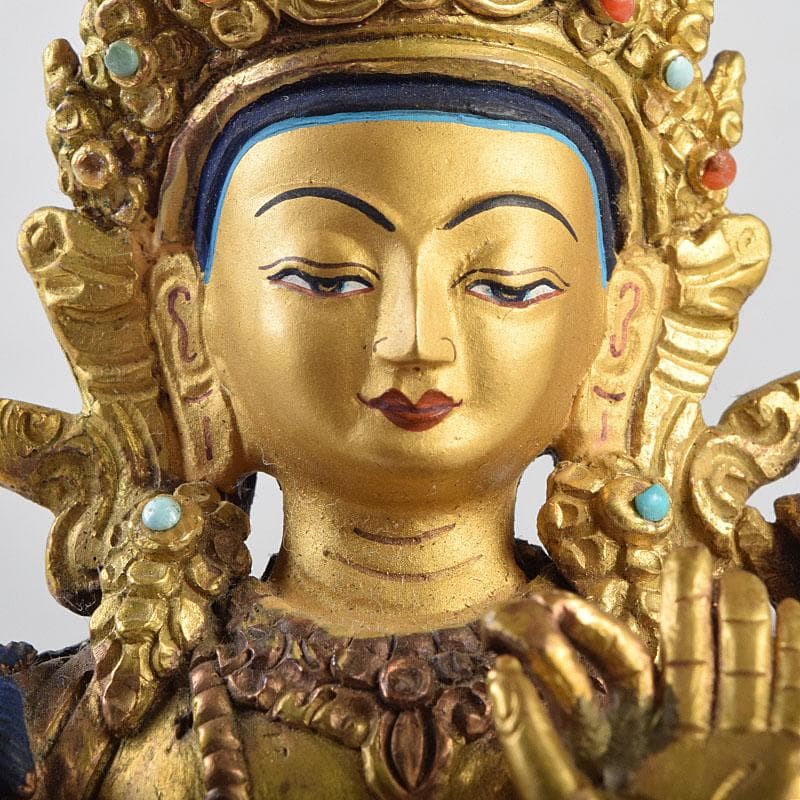 仏教美術 古銅鍍金 チベット仏 仏像 置物 M R9182