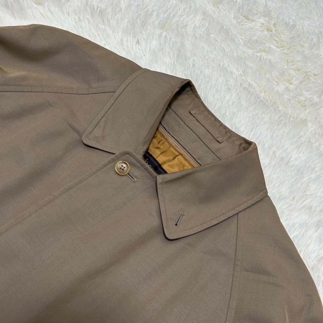 【極美品/L】バーバリーズ ステンカラーコート ウールライナー カシミヤ 玉虫色