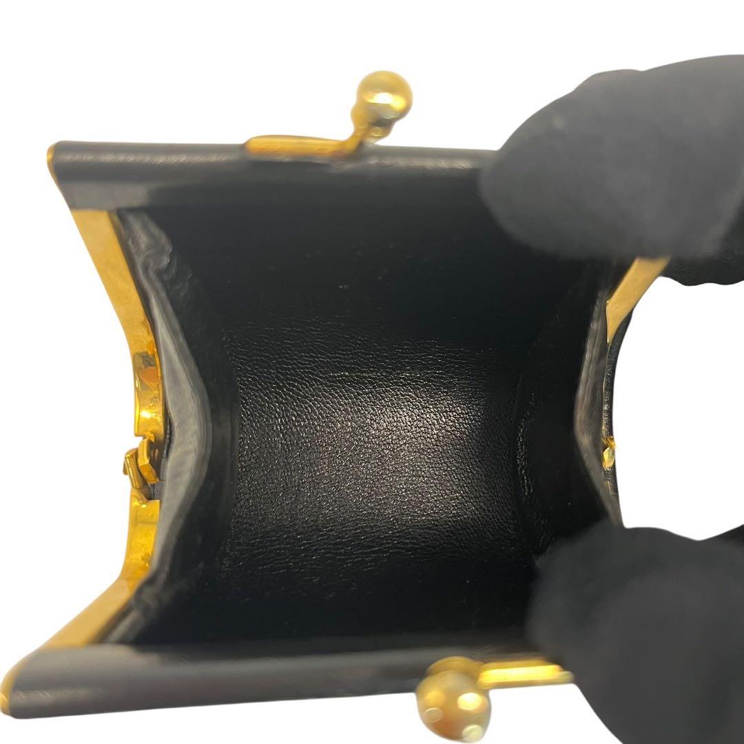 希少✨サンローラン ケース がま口 ヴィンテージ YSL ロゴ ブラック