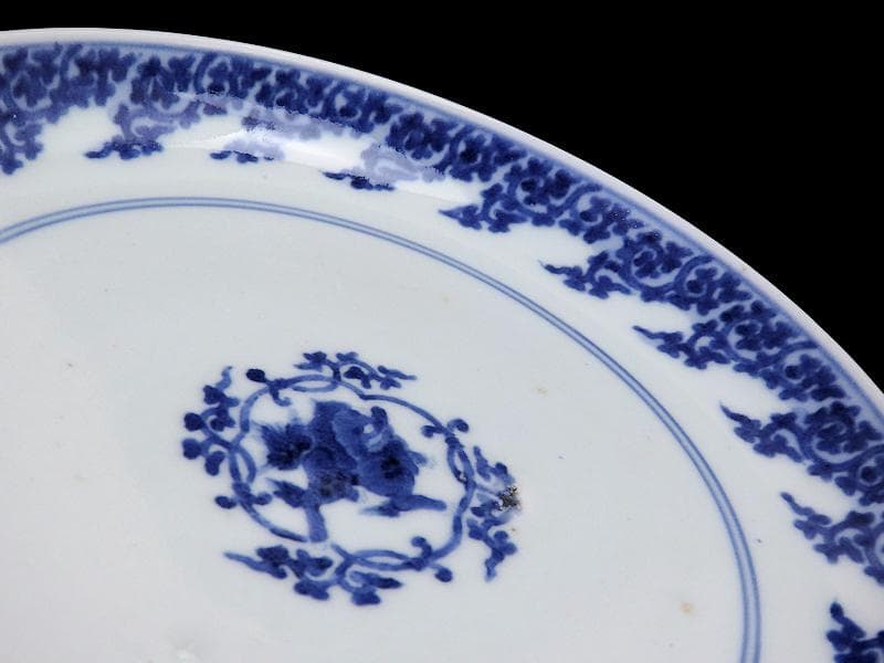 古伊万里 型紙摺 獅子唐草の図 6寸半皿 元禄期 A302AS-DBw - メルカリ