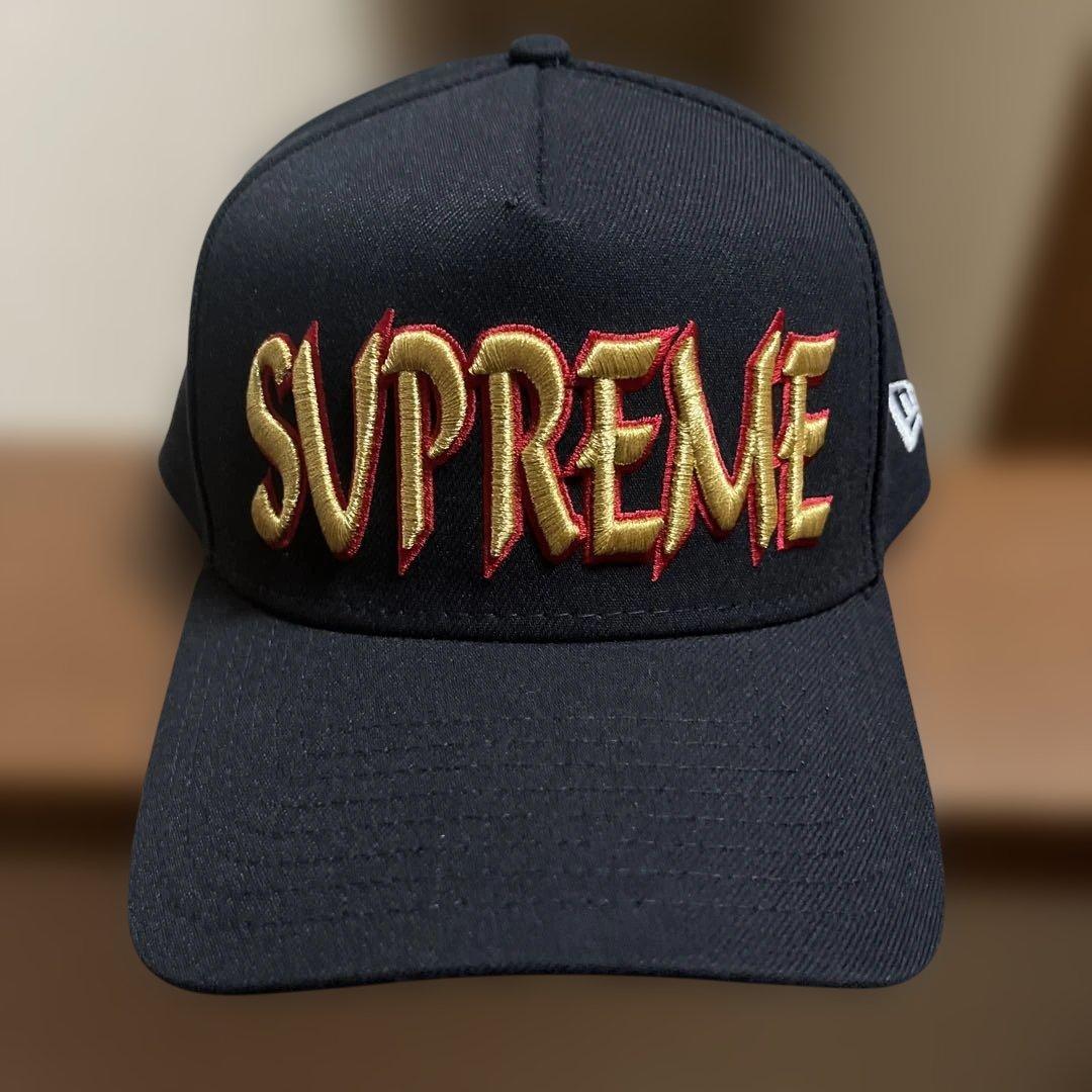 SUPREME 9FORTY キャップ ブラック/ゴールド - メルカリ