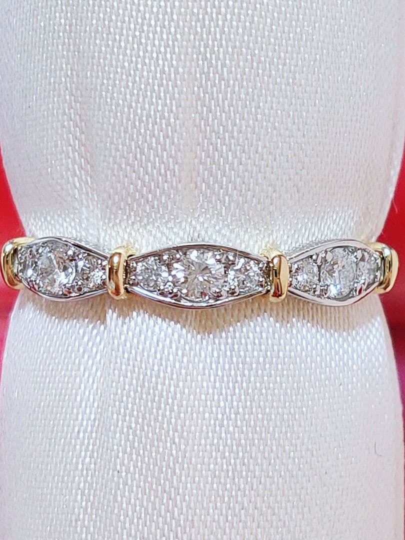 新入荷 未使用品 k18 pt950 ダイヤモンド 0.20ct リング