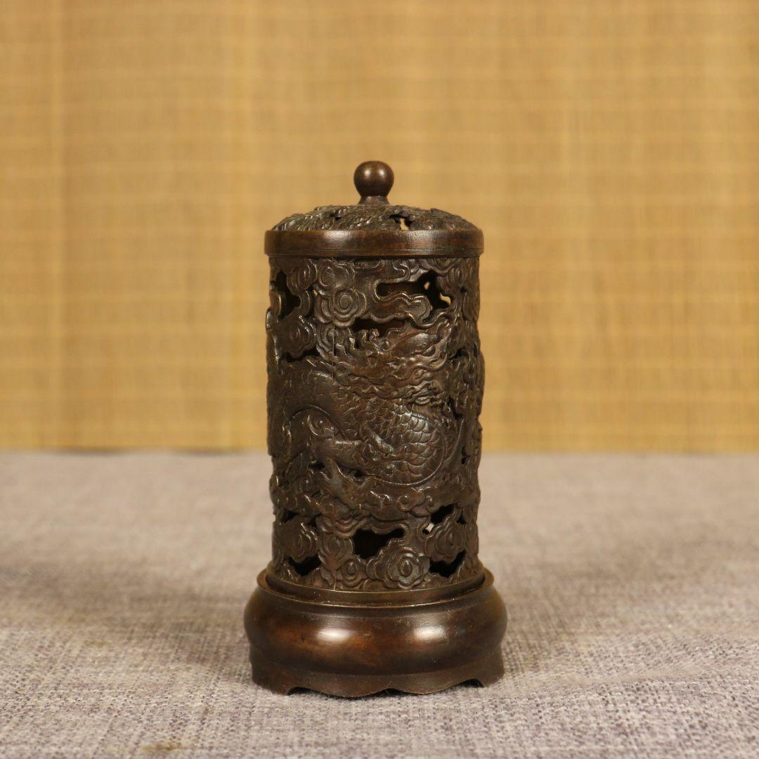 銅 細工 九龍筆箱 文房用品 書道具 文房具 工芸品 美術品 置物