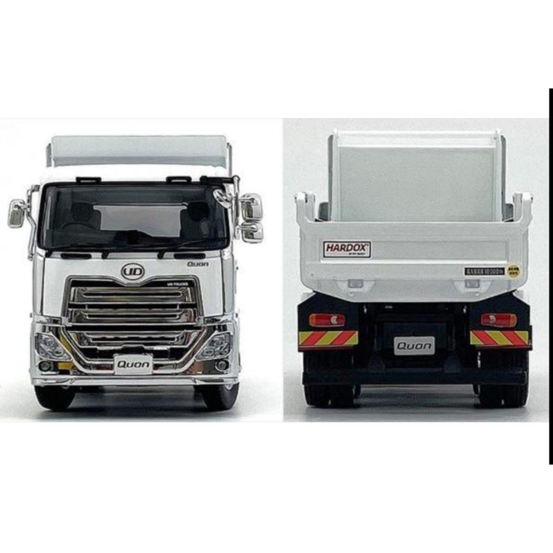 UDTRUCKS QUON KYOKUTOダンプ(ホワイト/ブラックフレーム)