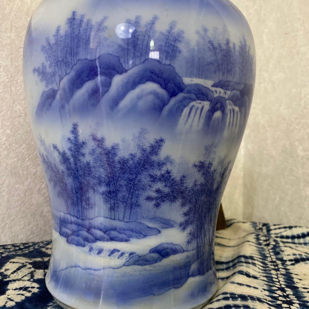 真葛香山　染付　花瓶