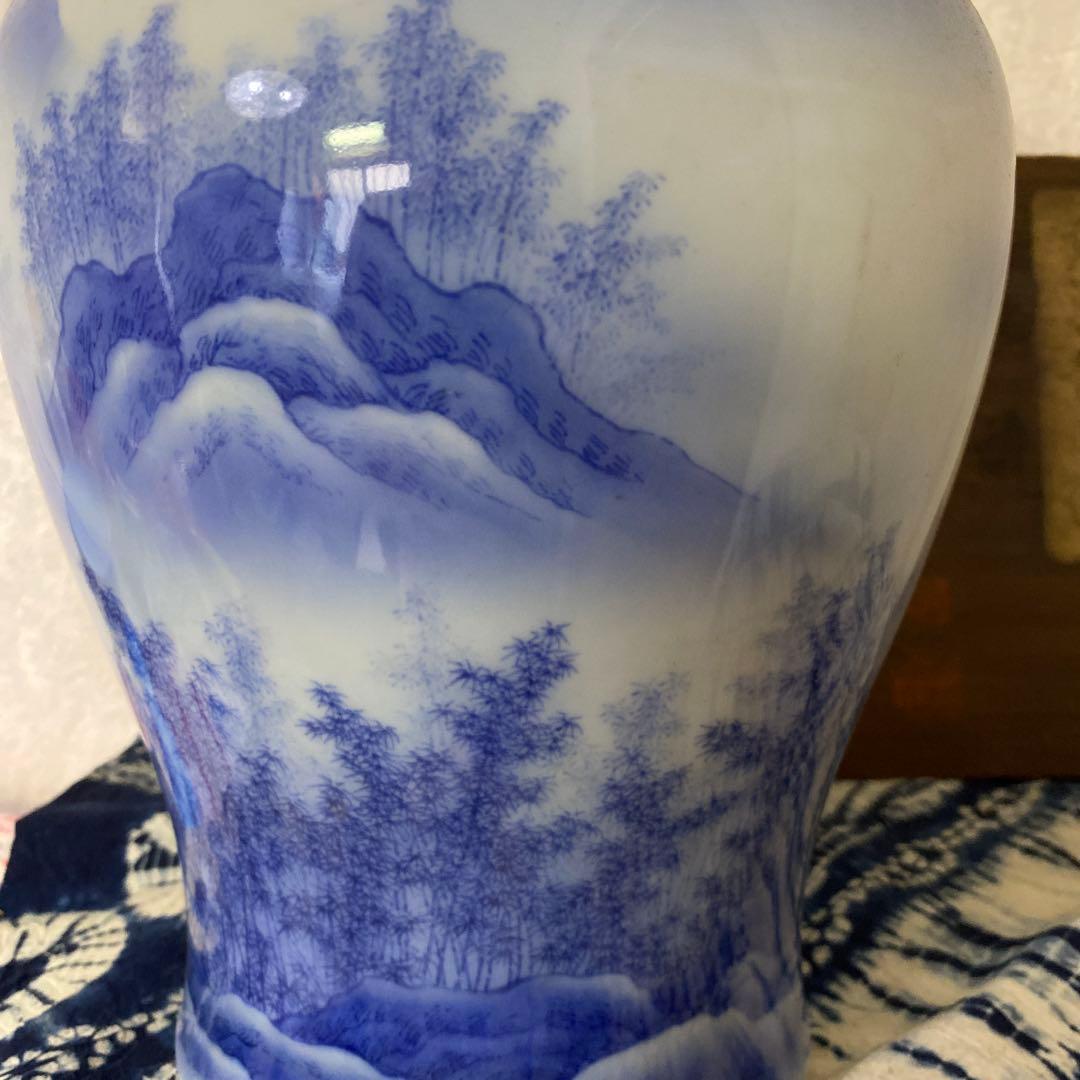 真葛香山　染付　花瓶