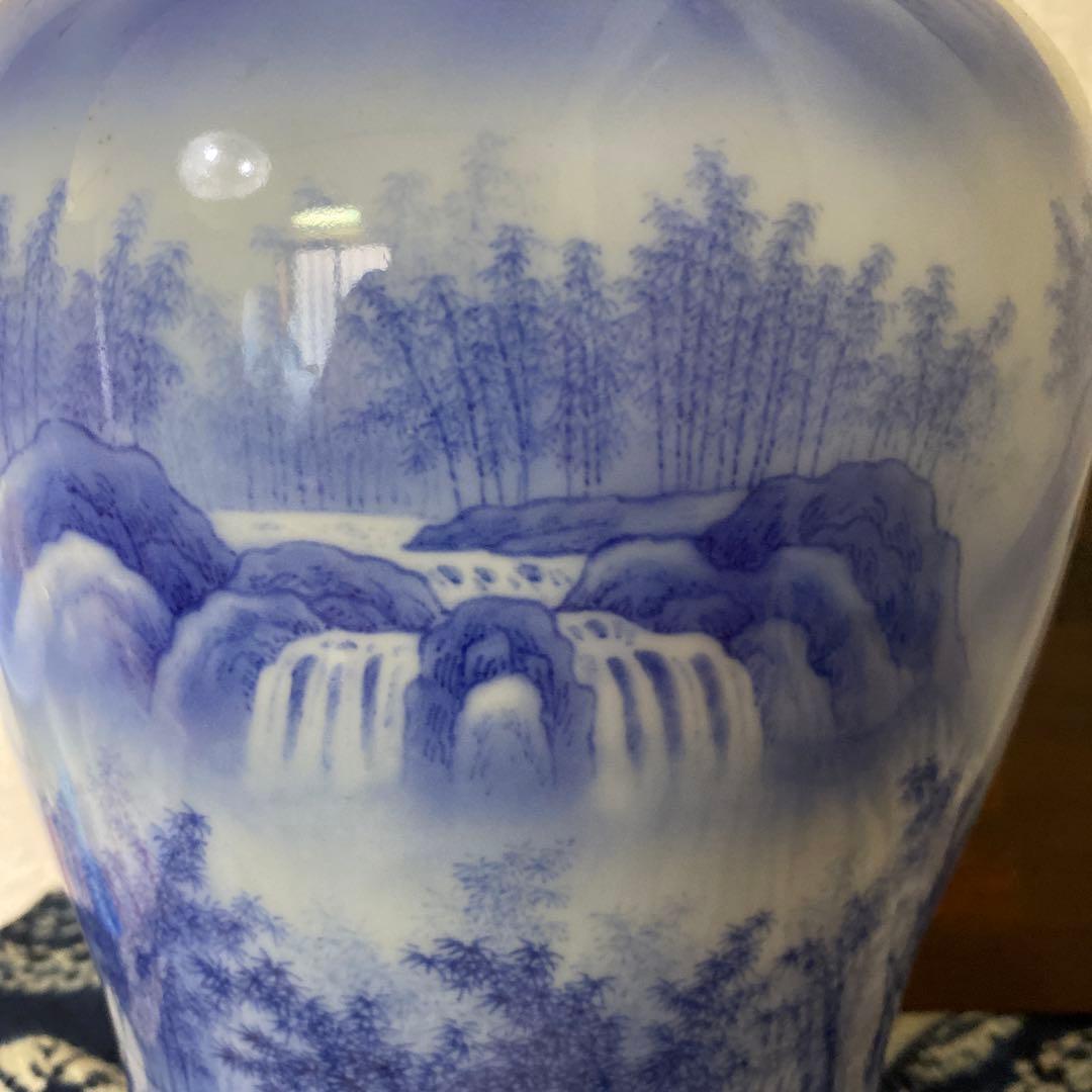 真葛香山　染付　花瓶