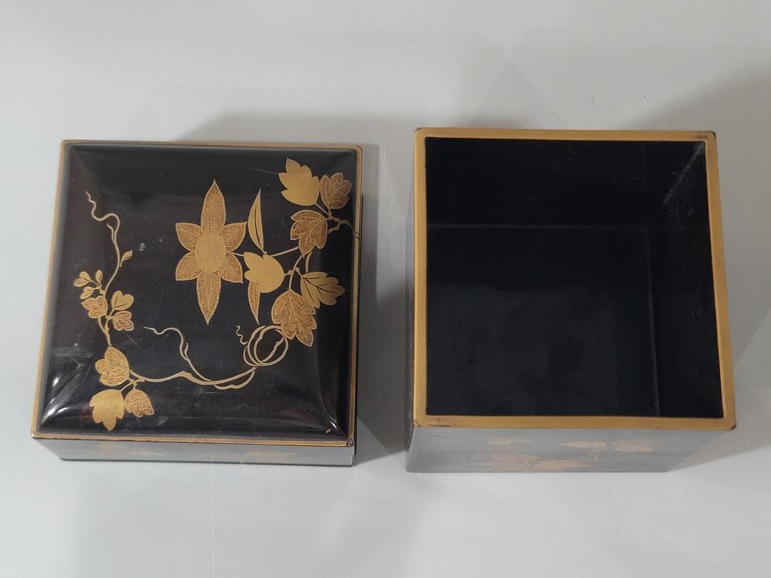 古美術 時代蒔絵 化粧箱 蓋物 DT345