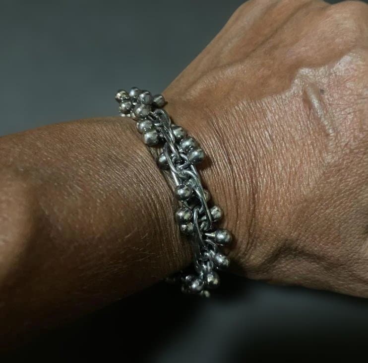 Vintage メキシコ シルバー パール DNA ブレスレット