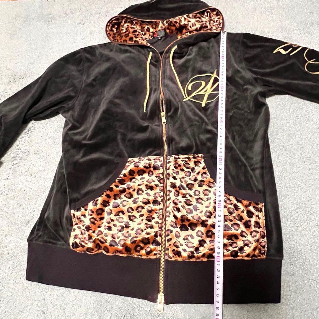 送料無料 24karats ヒョウ柄 ジャージ セットアップ ベロア EXILE