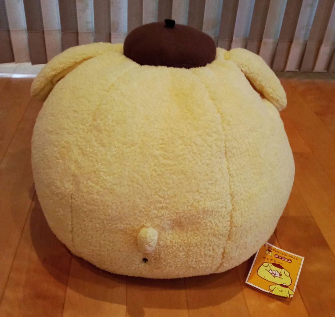 ポムポムプリン　クッション　ぬいぐるみ　ビーズクッション　大きい　平成レトロ