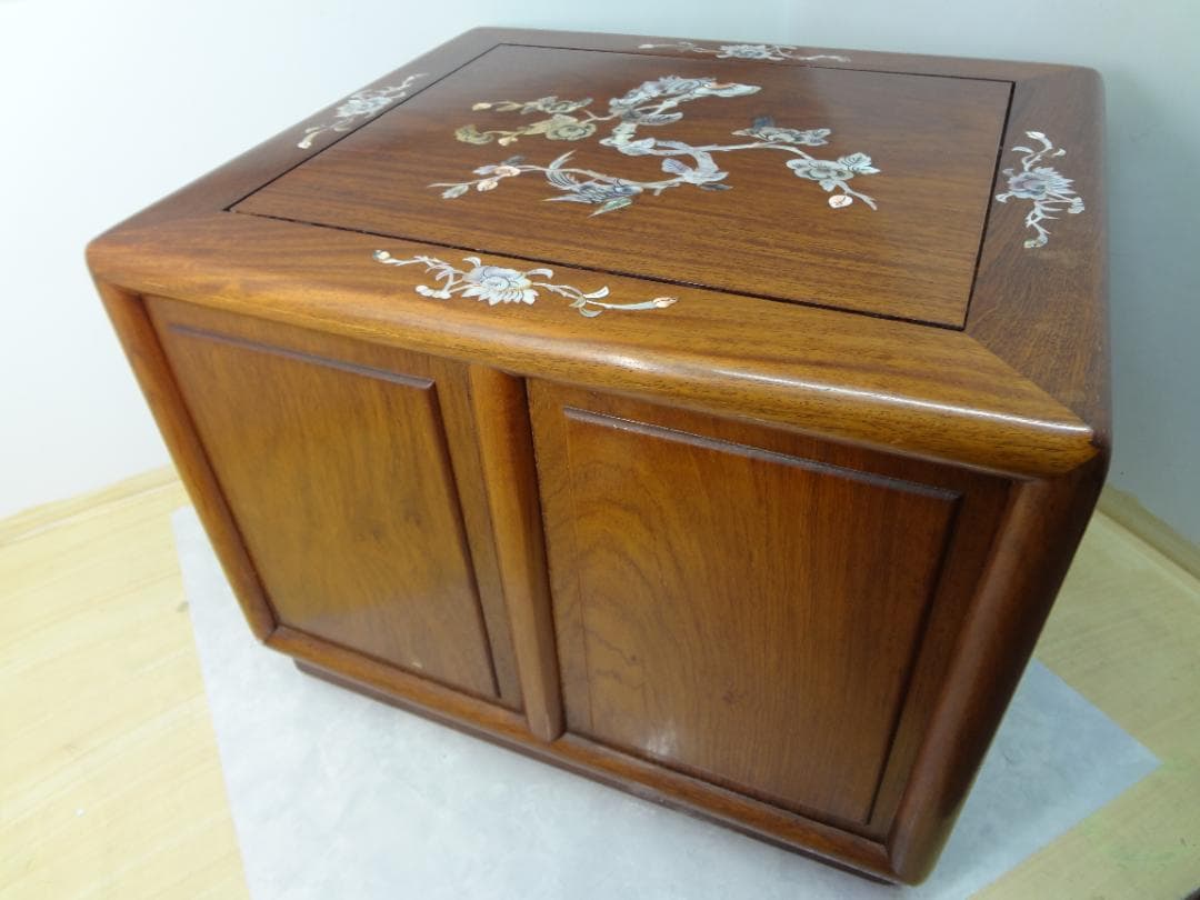 ✨美品✨ 天然木 花梨 唐木 螺鈿細工 引き出し3段ミニチェスト - メルカリ