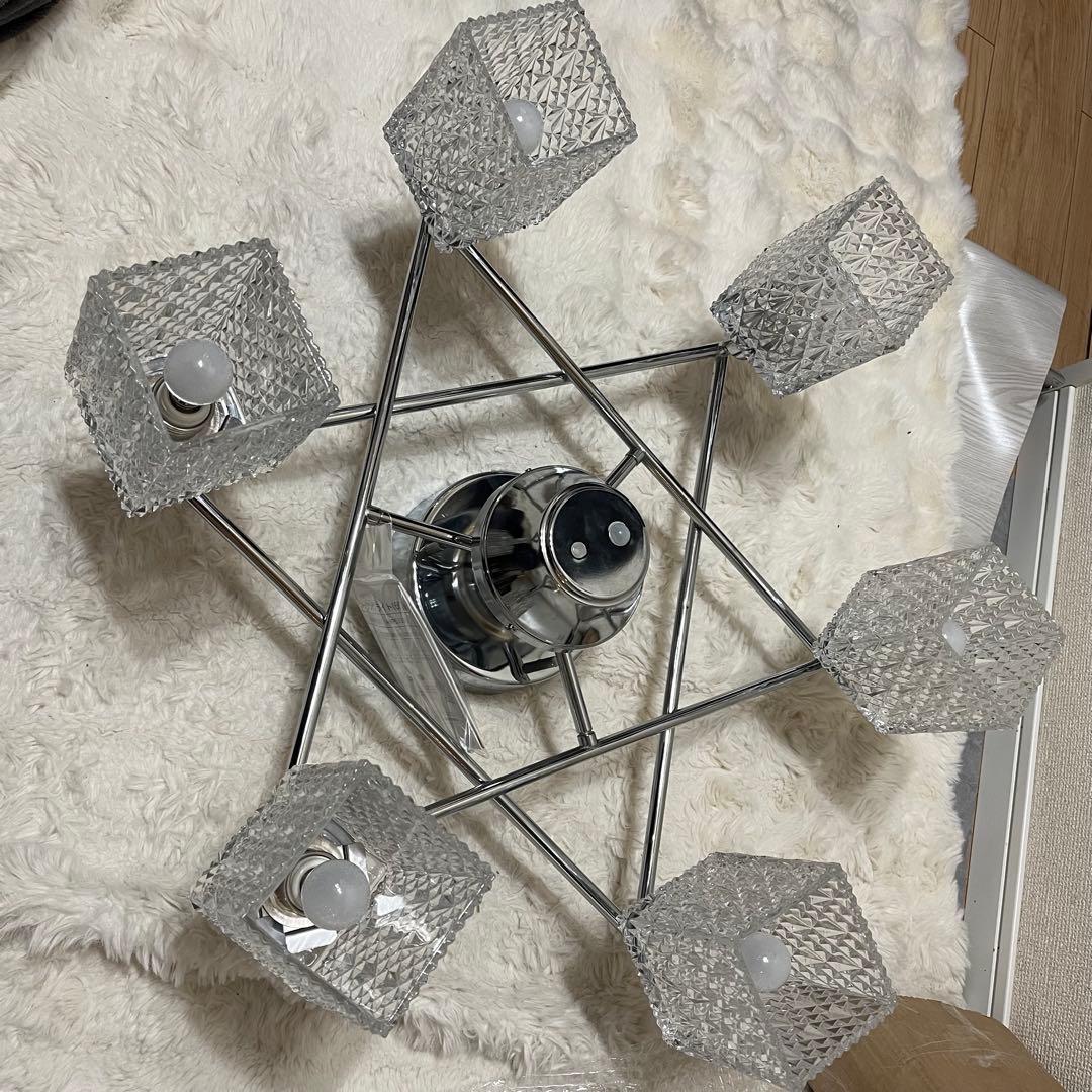 キシマ シャンデリア シーリングライト amp51308 シルバー 美品 - メルカリ