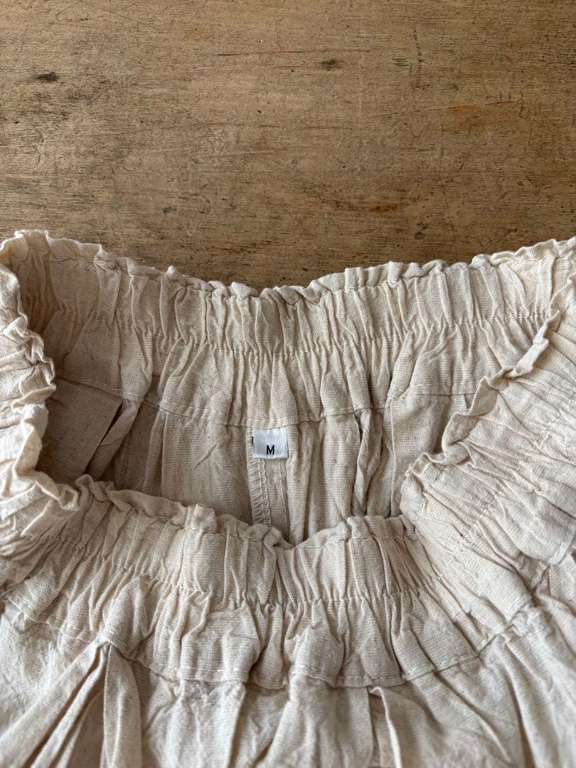 ヂェン先生の日常着 バルーンパンツ 未着用 生成M 綿麻