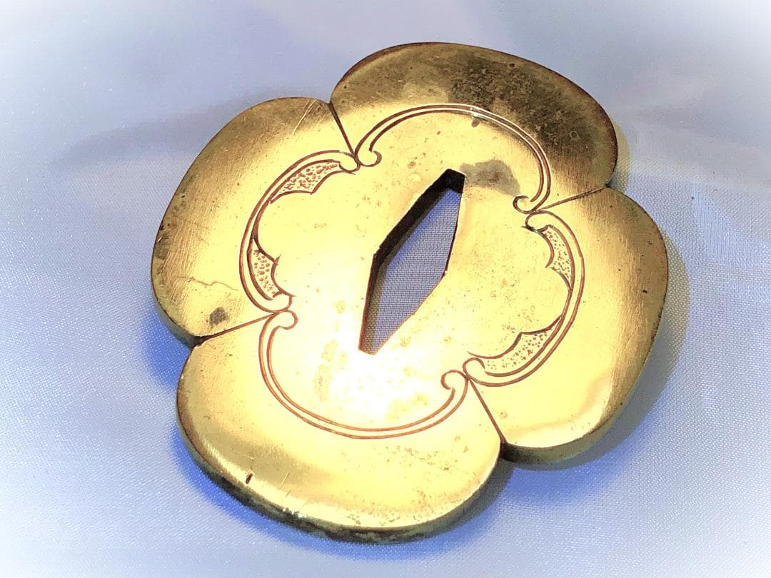 【 木瓜形金銅鍔 】　切羽揃い　奉納剣/宝剣/軍刀