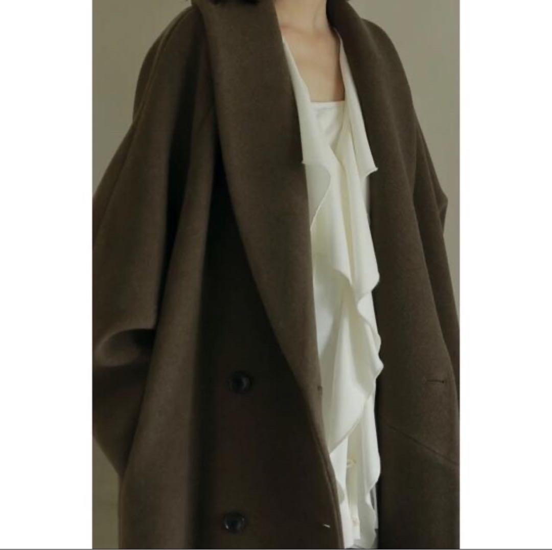 louren big shawl collar double coat