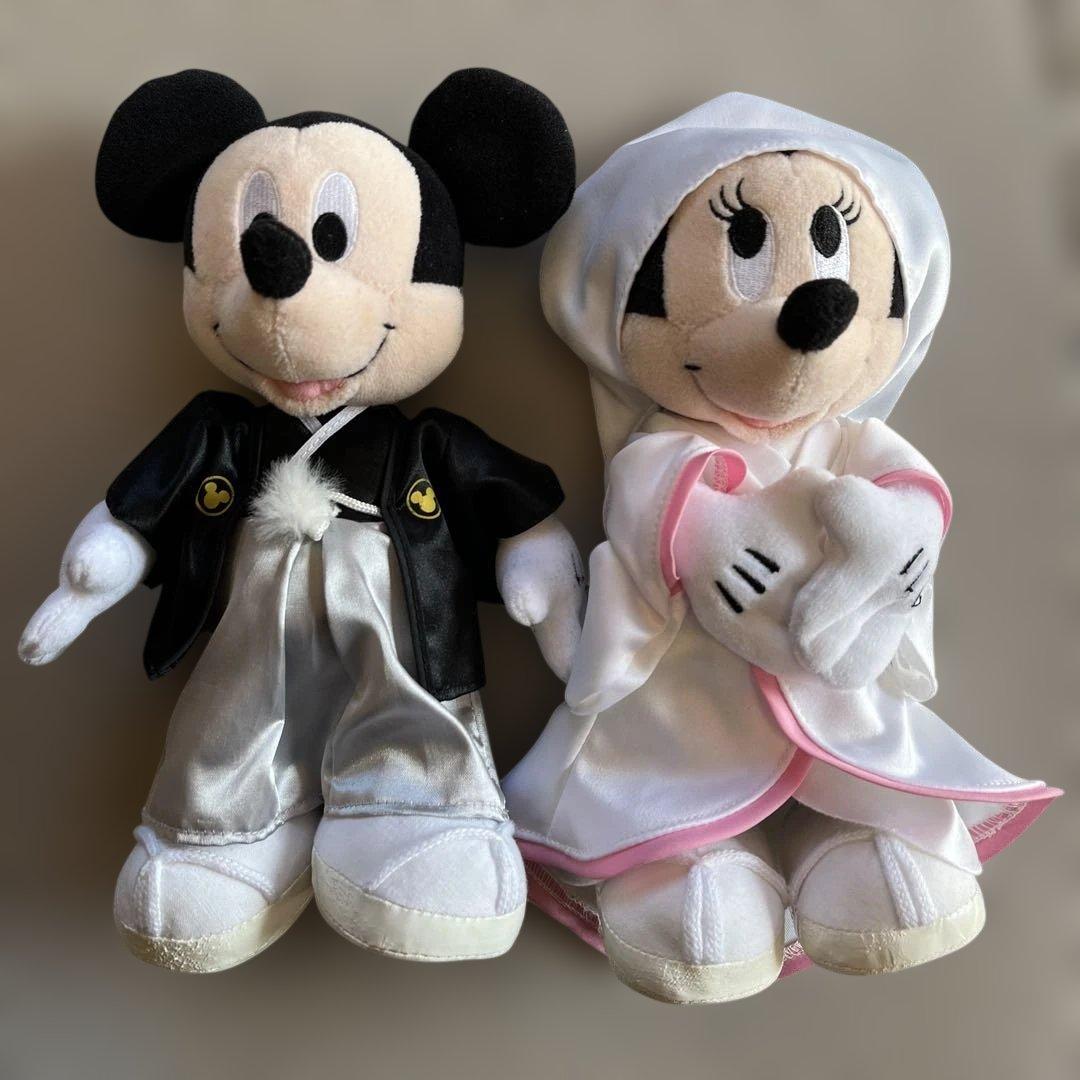 ディズニー ミッキー＆ミニー 和装ぬいぐるみ 神前式 結婚式 白無垢