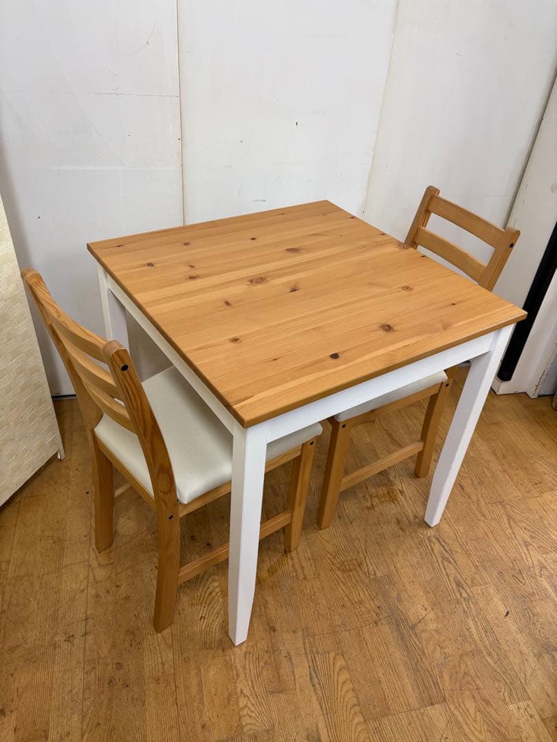 M032　イケア　ダイニング3点セット　ダイニングテーブル　幅740ｍｍ（