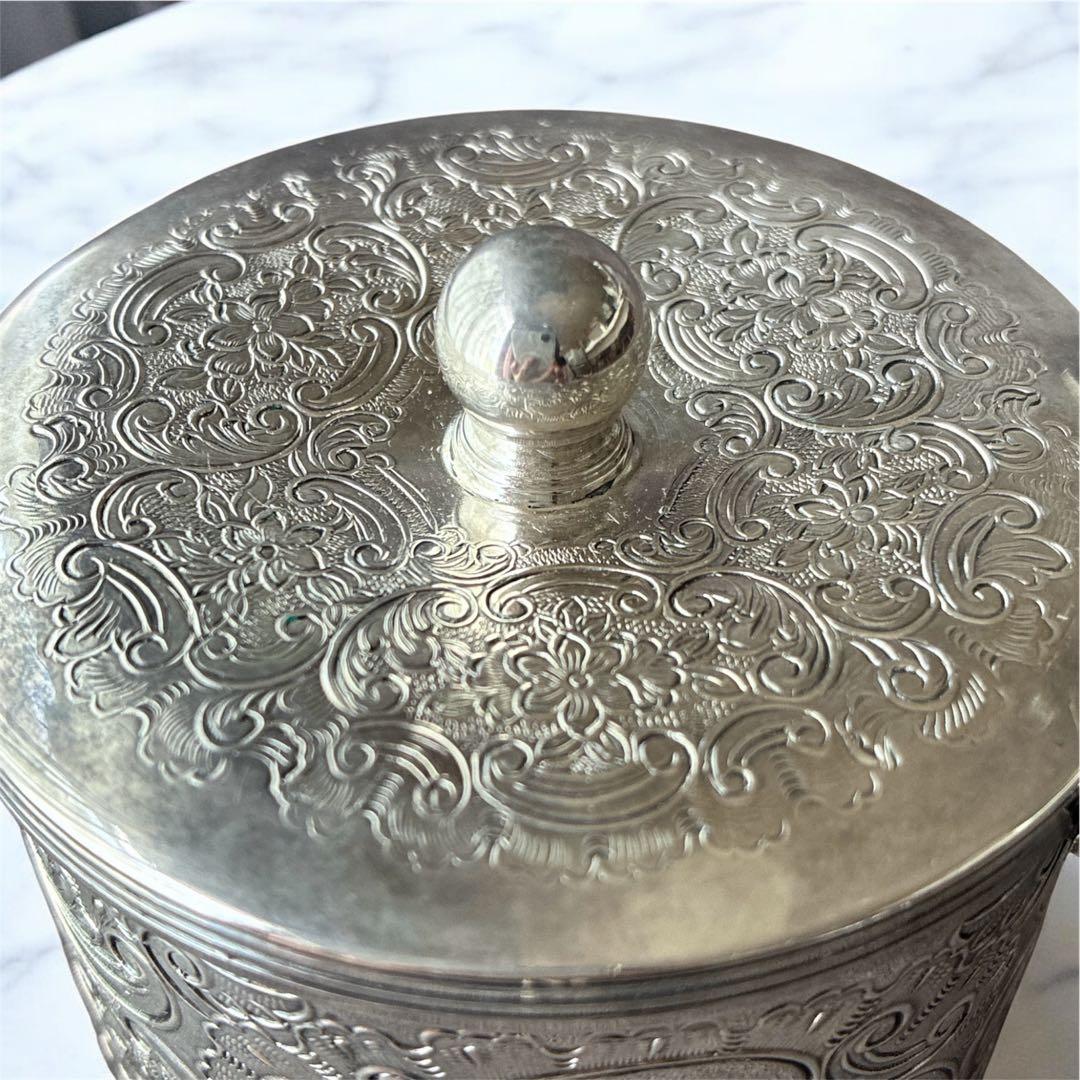 英国 Barker Ellis アンティーク ティーキャディ シルバープレート