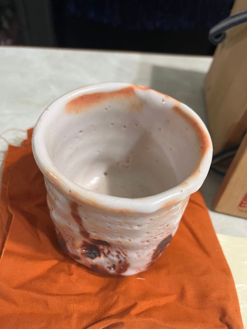 林正太郎　絵志野湯呑　湯呑み