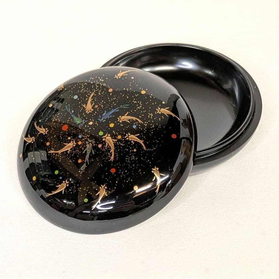 【フォロー割・新品】 香合　游　ゆう　下出祐太郎作　2.5寸　下出蒔絵司所